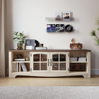 LINSY HOME TV Stand for 75 Inch TV, Modern Farmhouse Entertainment Center - Image 7