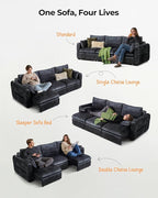 103" Electric Pull Out Sleeper Sofa Bed, 2in1 Convertible Power Extendable - Image 3