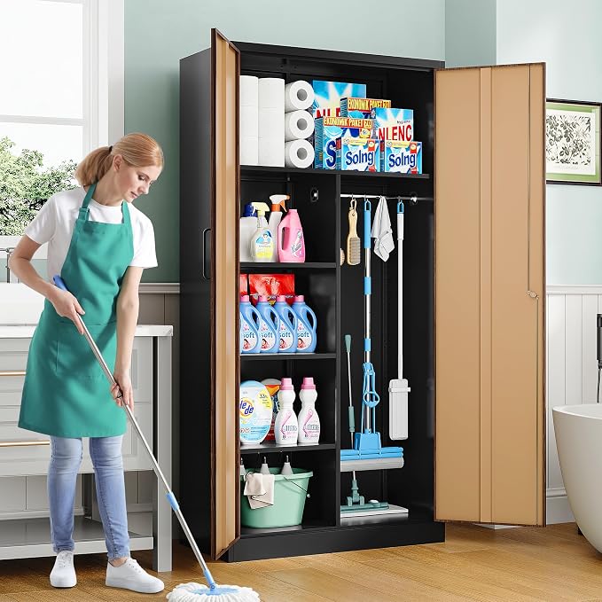 SISESOL Wide & Deep Metal Storage Cabinet - Image 2