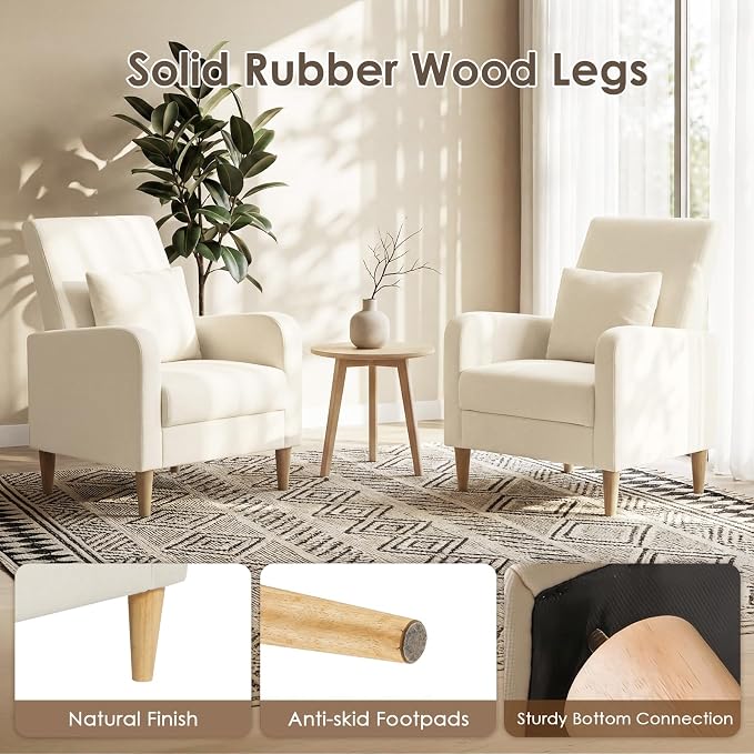 COLAMY Mid-Century Modern Upholstered Accent Chair - Image 6