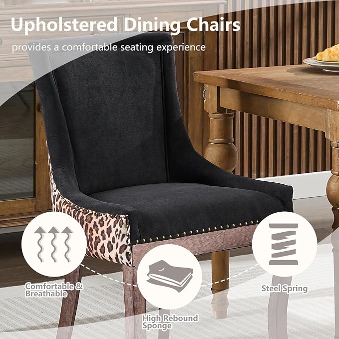 Modern Dining Chairs Set of 6, High Back Dining Chairs Side Chairs - Image 4