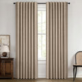 MIULEE 100% Blackout Linen Curtains 42 x 84 Inch Copper Brown 2 Panels | by MIULEE
