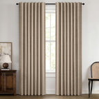MIULEE 100% Blackout Linen Curtains 42 x 72 Inch Copper Brown 2 Panels | by MIULEE