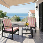CALBODE 12 Pcs Stretch Outdoor Seat Cushion Covers, Washable Striped Chair Seat - Image 7