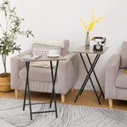 HOOBRO Folding TV Tray Tables, Industrial Snack Tables - Image 2