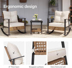 LAUSAINT HOME 3-Piece Rocking Bistro Set, Outdoor Patio Furniture - Image 3