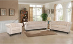 RARZOE 3 Pieces of Living Room Furniture Sofa Sets, Modern Velvet Chesterfield by RARZOE