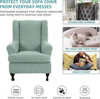 KRFOONN Stretch Wing Chair Slipcovers Jacquard 2 Piece Wingback Chair Covers - Image 7