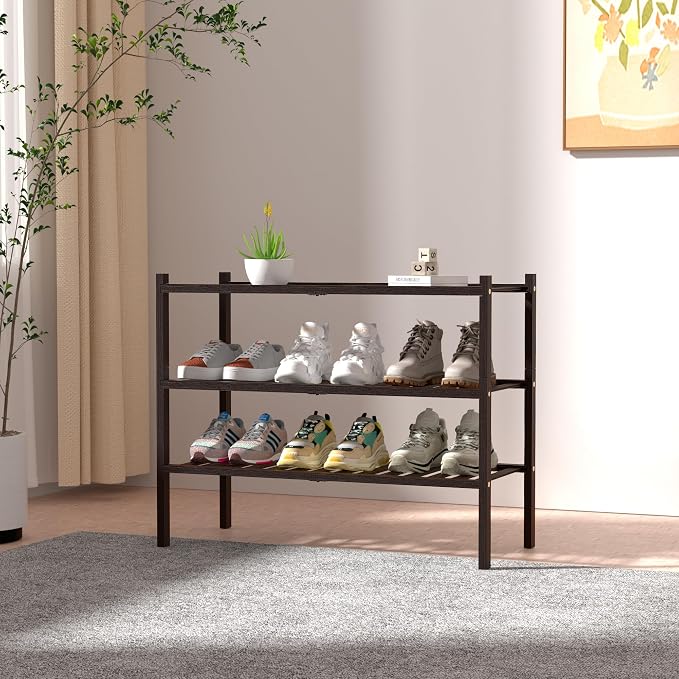 ROMGUAR CRAFT 3 Tier Bamboo Shoe Rack - Image 2