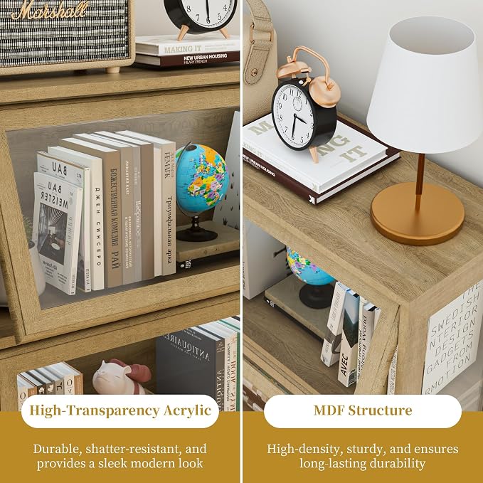Display Cabinet with Acrylic Glass Doors, 4-Tiers Curio Cabinet with LED - Image 7