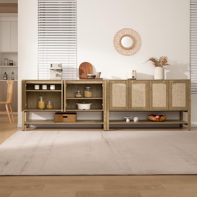 SICOTAS Rattan Sideboard Buffet Cabinet - Image 4
