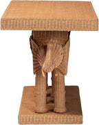 Bali & pari Elissa Bohemian Honey Rattan Elephant Console Table - Image 5