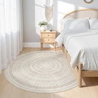 cotiled 6x6 Round Rug 6ft Circle Living Room Boho Area Rugs | Washable Foldable - Image 2