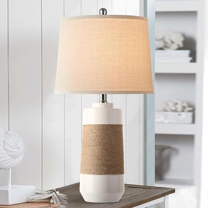 Hamucd White Boho Ceramic Lamps - Image 6