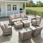 Wicker Patio Furniture Set-7 PieceAll Weather Outdoor Conversation Sets by AMCLOBA