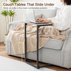 AMHANCIBLE C Shaped End Tables Set of 2, Couch Side Tables that Slide Under Sofa - Image 2