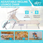 #WEJOY Tanning Chair with Face Hole & Canopy & Side Table, 5 Positions - Image 5