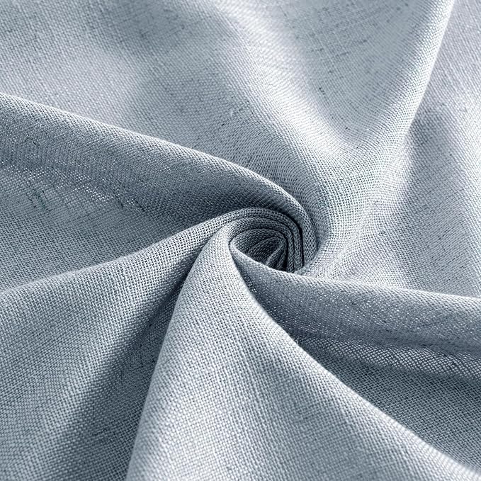 MIULEE Chambray Blue Linen Curtains 52x90 Inch Long - Image 8