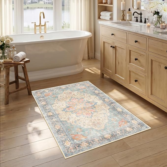 RELEANY Washable Area Rug, Small 2'6"x4', Water Repellent, Pet Friendly by RELEANY