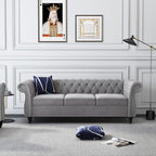 Chesterfield 3 Seater Sofa, Modern Velvet Tufted Couch 3 Seater by RUSTYER