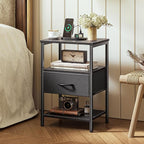 SUPERJARE Nightstand with Charging Station, Bed Side Table with Adjustable - Image 2