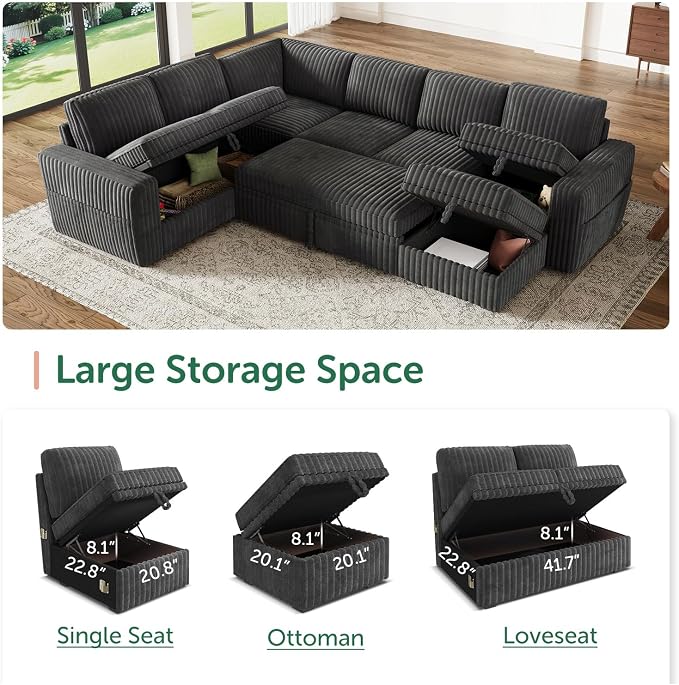 HONBAY Modular Sectional Sleeper Sofa - Image 3