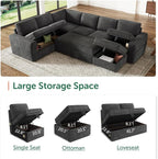 HONBAY Modular Sectional Sleeper Sofa - Image 3