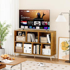 7-Cube Storage Organizer with Natural Wood Legs, Mid-Century Modern Bookcase - Image 2