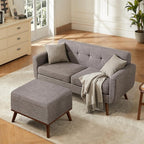 Tbfit 65" W Loveseat Sofa with Ottoman Coffee Table, Mid Century Modern Love by TBfit