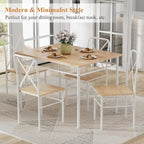 VECELO Dining Table Set for 4, 5-Piece Wood Kitchen Table - Image 2