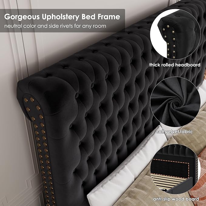 King Size Bed Frame 54" Tall Headboard - Image 3