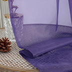 Purple Sheer Curtains 84 Inches Long 2 Panels Set, Light Filtering Sheer - Image 4
