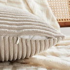 Fancy Homi 2 Packs Neutral Taupe Long Lumbar Decorative Throw Pillow Covers - Image 4