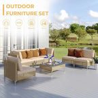 Grand patio 7-Piece Wicker Patio Furniture Set, Boho Outdoor Conversation Set - Image 2