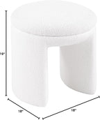 Furniture of America Rami Modern 18-inch Solid Wood Upholstered Ottoman - Image 2