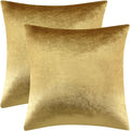 GIGIZAZA Gold Velvet Pillow Covers 20x20 Decorative Pillows Pack of 2 | Throw by GIGIZAZAFocusingonhomedecoration