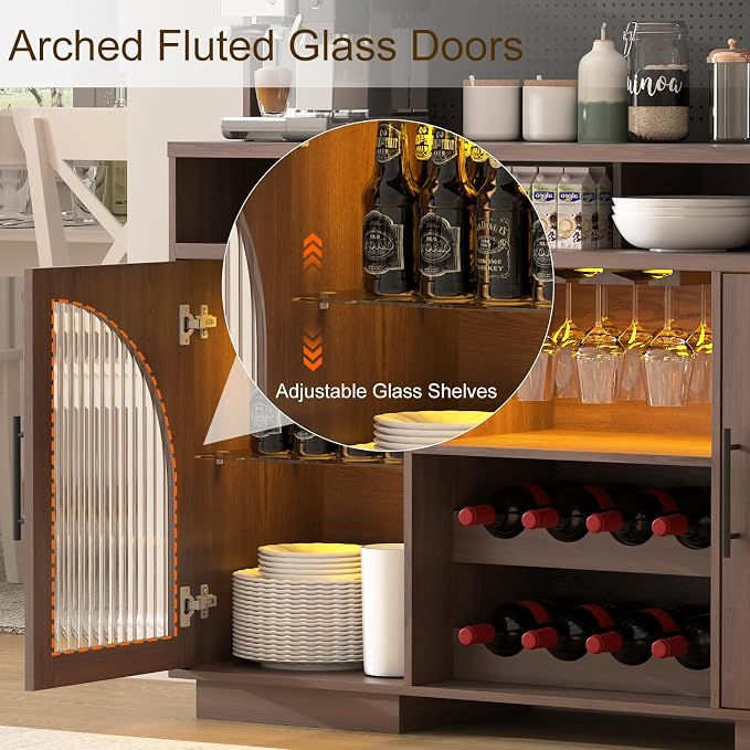 71" Pantry Cabinet, Kitchen Hutch Storage - Image 7