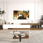 Extendable TV Stand with 2 Drawers, Long Reversible Entertainment Center with - Image 6