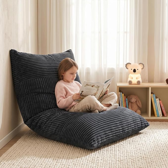 BRINJOY 3 in 1 Kids Bean Bag Chair Bed, Memory Foam Filled Floor Bed Bean Bag - Image 8
