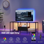 JARHETUN TV Stand with LED Lights, Entertainment Center with Open Shelves and - Image 4