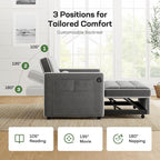 Marsail 3-in-1 Convertible Futon Sleeper Sofa Bed, Pull Out Couch - Image 7
