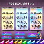 AODK Display Case with LED Lights, Display Cabinet with Glass Storage Shelves - Image 3