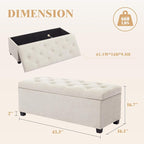 Mangodan 43 Inch Linen Storage Ottoman Bench, Foot Rest - Image 2