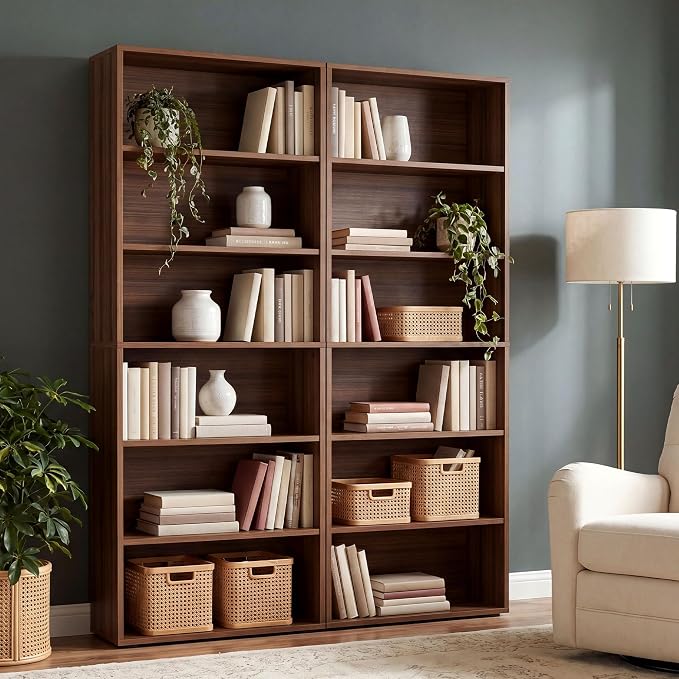 IRONCK Bookshelves and Bookcases Set of 2 Floor Standing 6 Tiers Display - Image 6
