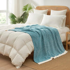 Snuggle Sac Teal Blue Oversized Throw Blankets, Super Soft Warm Cozy Throw - Image 9