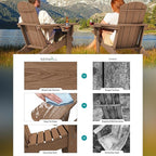 SERWALL Adirondack Chair with Cup Holders - Image 3