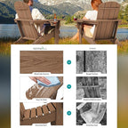 SERWALL Adirondack Chair with Cup Holders - Image 3