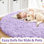 Amdrebio Light Purple Lavender Large Circle Rug 6Ft - Image 3