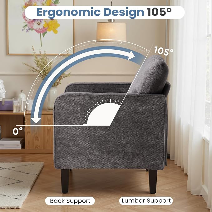 DUMOS Modern Accent Chairs for Living Room, Corner Chairs for Adults, Reading - Image 4
