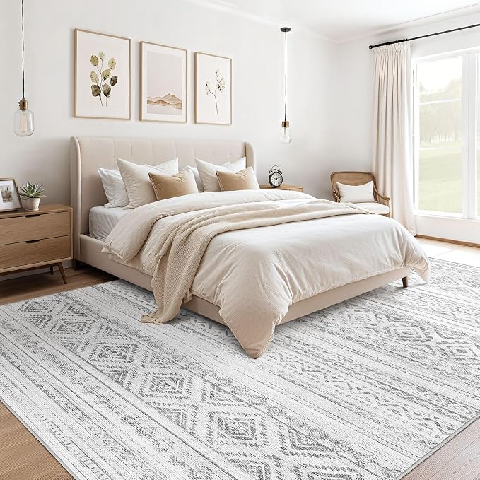 cotiled Boho 10x14 Area Rug for Living Room: Large Moroccan Washable Rug | - Image 3